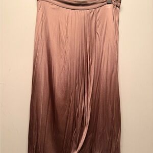 Chic Satin A-Line Skirt in Rose